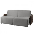 Sofá Para Sala Reclinavel Estofado Doux 200cm Veludo Cinza