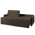 Sofá Para Sala Reclinavel Estofado Doux 200cm Veludo Tabaco