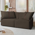 Sofá Para Sala Reclinável Estofado Doux 200cm Veludo Tabaco