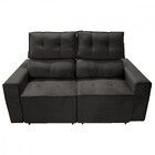 Sofá Para Sala Reclinavel Estofado Price 180cm Veludo Cacau