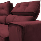 Sofá Para Sala Reclinavel Estofado Price 180cm Veludo Vinho