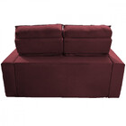 Sofá Para Sala Reclinavel Estofado Price 180cm Veludo Vinho