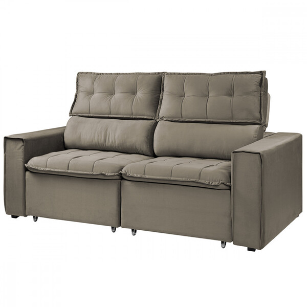 Sofá Para Sala Reclinavel Estofado Torino200cm Veludo