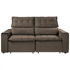 Sofá Para Sala Reclinavel Estofado Torino 200cm Suede Rato