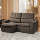 Sofá Para Sala Reclinavel Estofado Torino 200cm Suede Rato