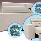 Sofá Pegasus 2,30m Assento Retrátil E Reclinável Velosuede Ar