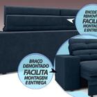 Sofá Pegasus 2,30m Assento Retrátil E Reclinável Velosuede Pe