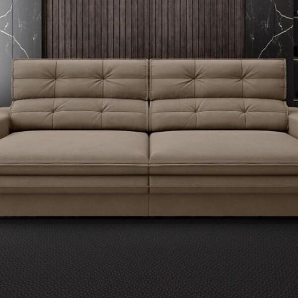 Sofá Pegasus 2,50m Assento Retrátil E Reclinável Velosuede Ca