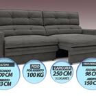 Sofá Pegasus 2,50m Assento Retrátil E Reclinável Velosuede Ci