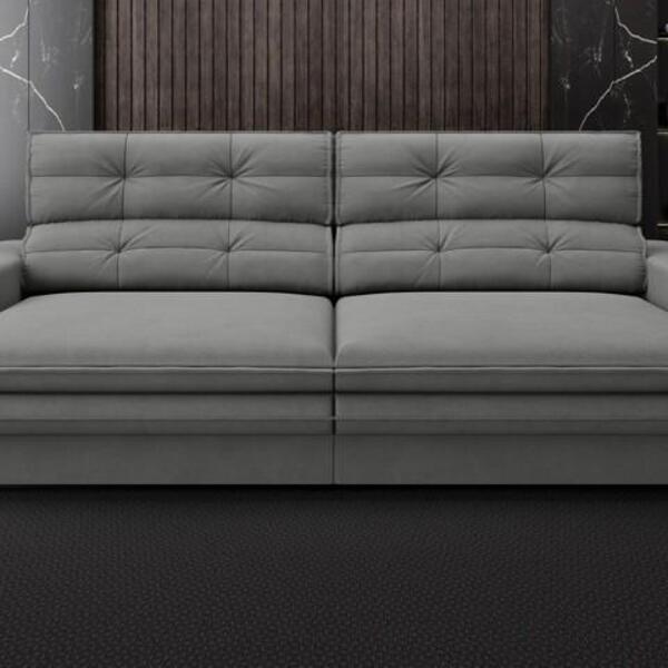 Sofá Pegasus 2,50m Assento Retrátil E Reclinável Velosuede Gr