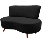 Sofá Pequeno Para Escritório E Recepção Quanat Veludo Preto