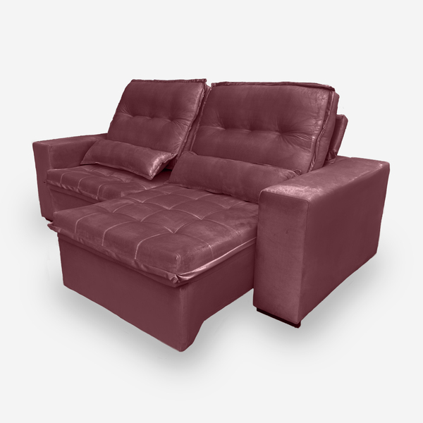 Sofá Persia 5 Lugares 2,70 Metros Veludo - 22 Bordô