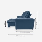 Sofá Persia 5 Lugares 2,70 Metros Veludo - 24 Marinho