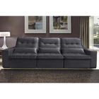 Sofá Persia 6 Lugares 3,20 Metros Veludo - 10 Cinza