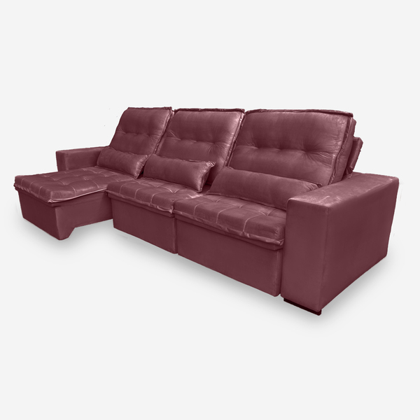 Sofá Persia 6 Lugares 3,20 Metros Veludo - 22 Bordô