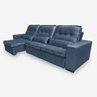 Sofá Persia 6 Lugares 3,50 Metros Veludo - 24 Marinho