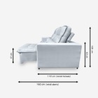 Sofá Persia 6 Lugares 3,50 Metros Veludo - 26 Prata