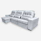 Sofá Persia 6 Lugares 3,50 Metros Veludo - 26 Prata