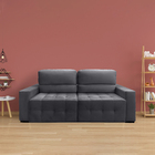 Sofá Plus 3 Lugares 2,10 Metros Veludo - 10 Cinza