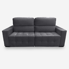 Sofá Plus 3 Lugares 2,10 Metros Veludo - 10 Cinza