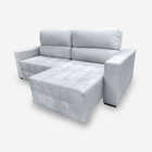 Sofá Plus 4 Lugares 2,30 Metros Veludo - 26 Prata