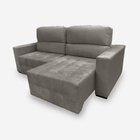 Sofá Plus 4 Lugares 2,50 Metros Veludo - 03 Capuccino