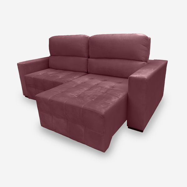 Sofá Plus 4 Lugares 2,50 Metros Veludo - 22 Bordô