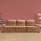 Sofá Plus 6 Lugares 3,50 Metros Veludo - 20 Terracota