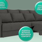 Sofá Poesia 2,30m Retrátil E Reclinável Velosuede Cinza - Net