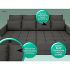 Sofá Poesia 2,30m Retrátil E Reclinável Velosuede Cinza - Net