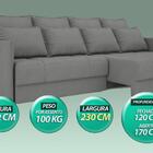 Sofá Poesia 2,30m Retrátil E Reclinável Velosuede Grafite - N