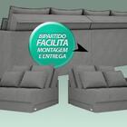 Sofá Poesia 2,30m Retrátil E Reclinável Velosuede Grafite - N