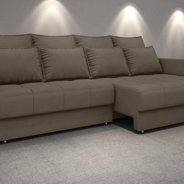 Sofá Poesia 2,30m Retrátil E Reclinável Velosuede Marrom - Ne