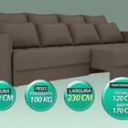 Sofá Poesia 2,30m Retrátil E Reclinável Velosuede Marrom - Ne