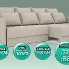 Sofá Poesia 2,60m Retrátil E Reclinável Velosuede Areia - Net