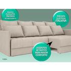 Sofá Poesia 2,60m Retrátil E Reclinável Velosuede Areia - Net