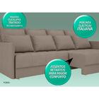 Sofá Poesia 2,60m Retrátil E Reclinável Velosuede Bege - Nets