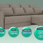 Sofá Poesia 2,60m Retrátil E Reclinável Velosuede Bege - Nets