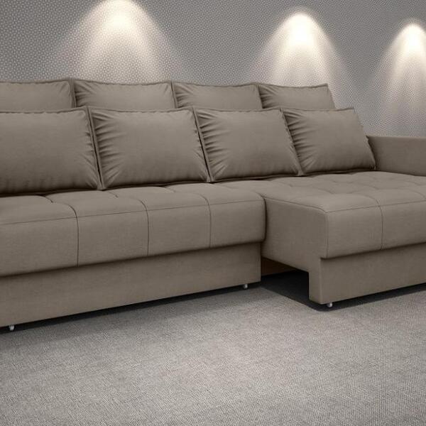 Sofá Poesia 2,60m Retrátil E Reclinável Velosuede Bege - Nets