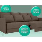 Sofá Poesia 2,60m Retrátil E Reclinável Velosuede Marrom - Ne