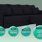 Sofá Poesia 2,60m Retrátil E Reclinável Velosuede Preto - Net