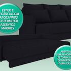 Sofá Poesia 2,60m Retrátil E Reclinável Velosuede Preto - Net