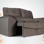 Sofá Polo 1,54m Assento Retrátil E Reclinável Velosuede Cinza