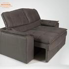 Sofá Polo 1,54m Assento Retrátil E Reclinável Velosuede Cinza