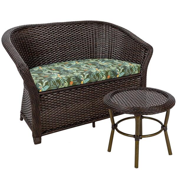 Sofá Porto Rico E Mesinha De Área Varanda Trama Fechada Pedra