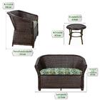 Sofá Porto Rico E Mesinha De Área Varanda Trama Fechada Pedra