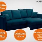 Sofá Positano 2,20m Sem Caixa, Retrátil E Reclinável Velosued