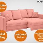 Sofá Positano 2,40m Sem Caixa, Retrátil E Reclinável Velosued