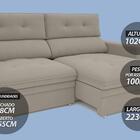 Sofá Premier 2,23m Retrátil E Reclinável Com Baú Velosuede Ar