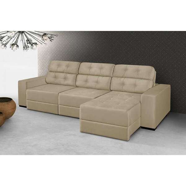 Sofá Quebec Retrátil 3 Lugares - Probel - Marfim